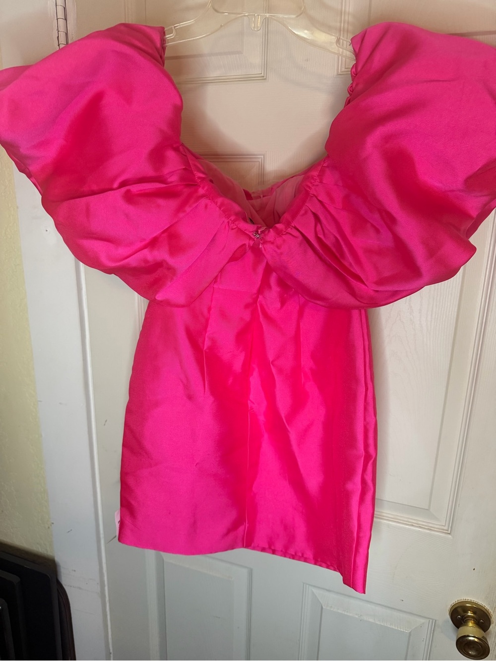 ASOS Hot Pink Statement Ruffle Off-Shoulder Top - Picture 2 of 2